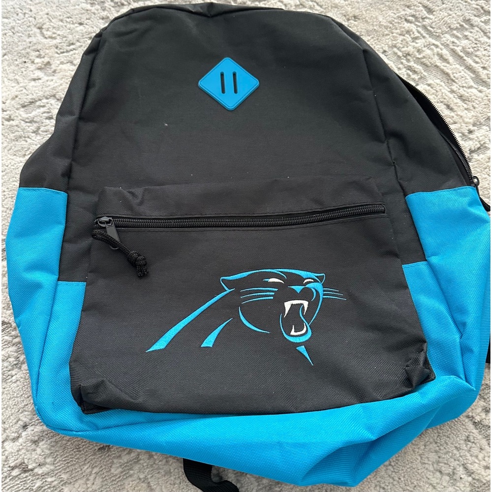 Carolina Panthers NFL Backpack Black Blue Logo‎ School Travel Bag